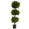 Nearly Natural 5' Triple Bay Leaf Topiary Outdoor Artificial Tree